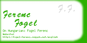 ferenc fogel business card